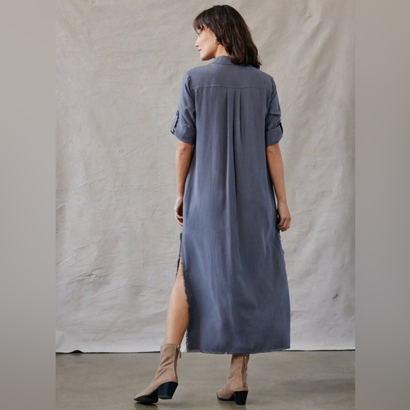 Bella Dahl Maxi Shirt Dress in Navy - Picture 3 of 3